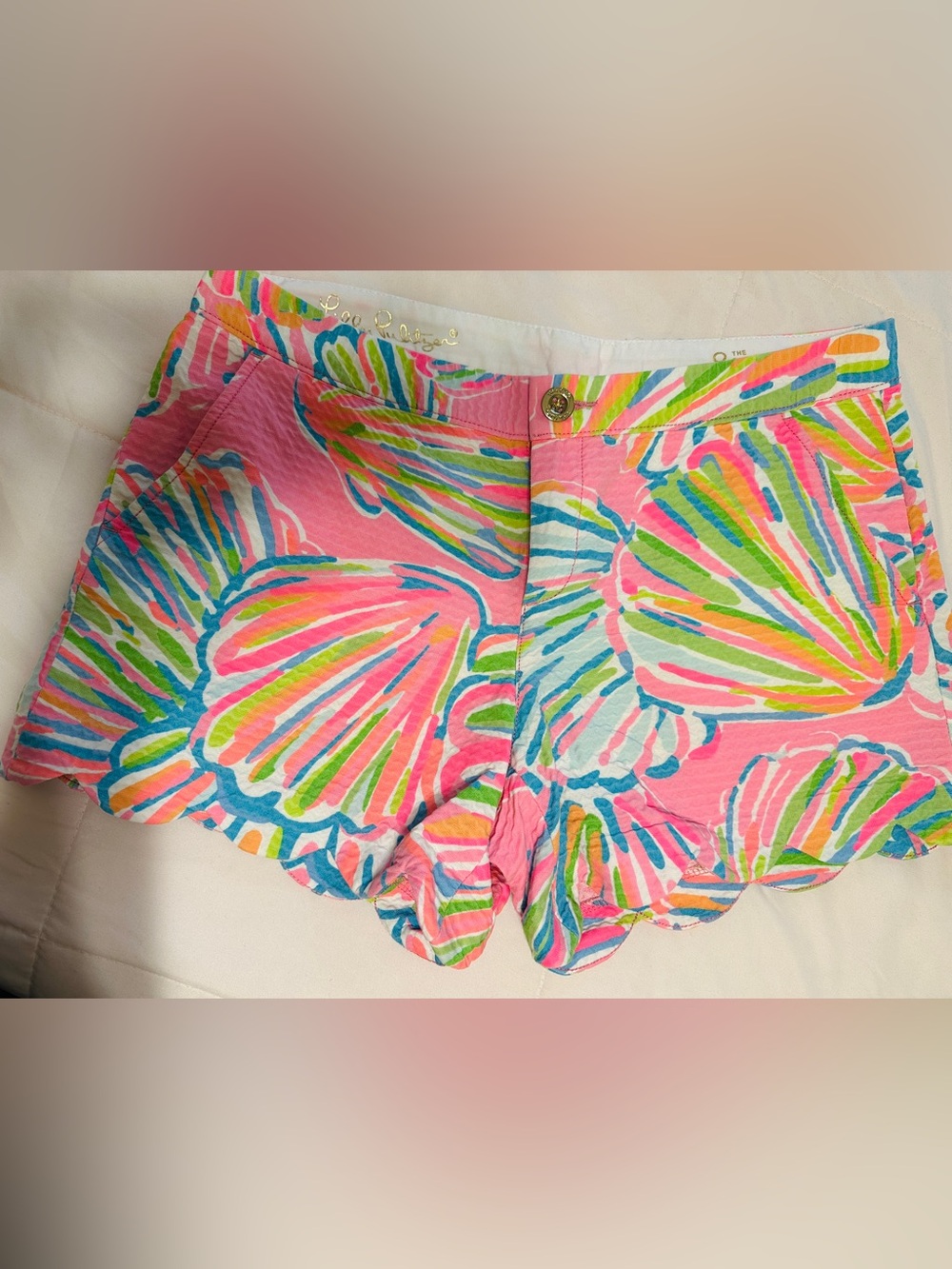 Lilly Pulitzer Pink Multi Scallop Hem Shorts